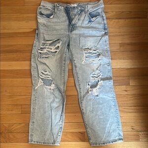 Distressed Light Blue Jeans